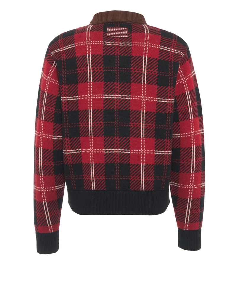 Cardigan con colletto in velluto a coste