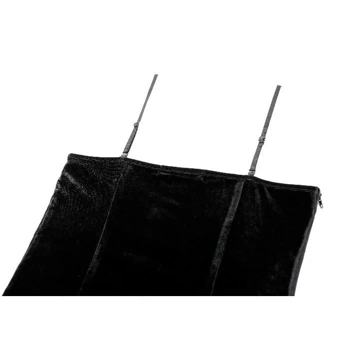 Gothic-Crop-Top für Damen mit Spinnenmuster, Schnürung und Kontrastfarben
