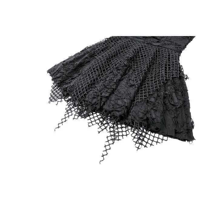 Punk-Kleid im Used-Look mit Kettenreißverschluss für Damen, Abschlusskleid