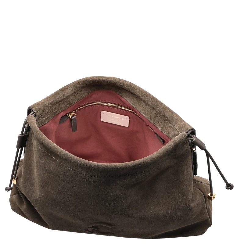 Coccinelle Lidia Suede Bim - Bolso bandolera 40 cm (fango)