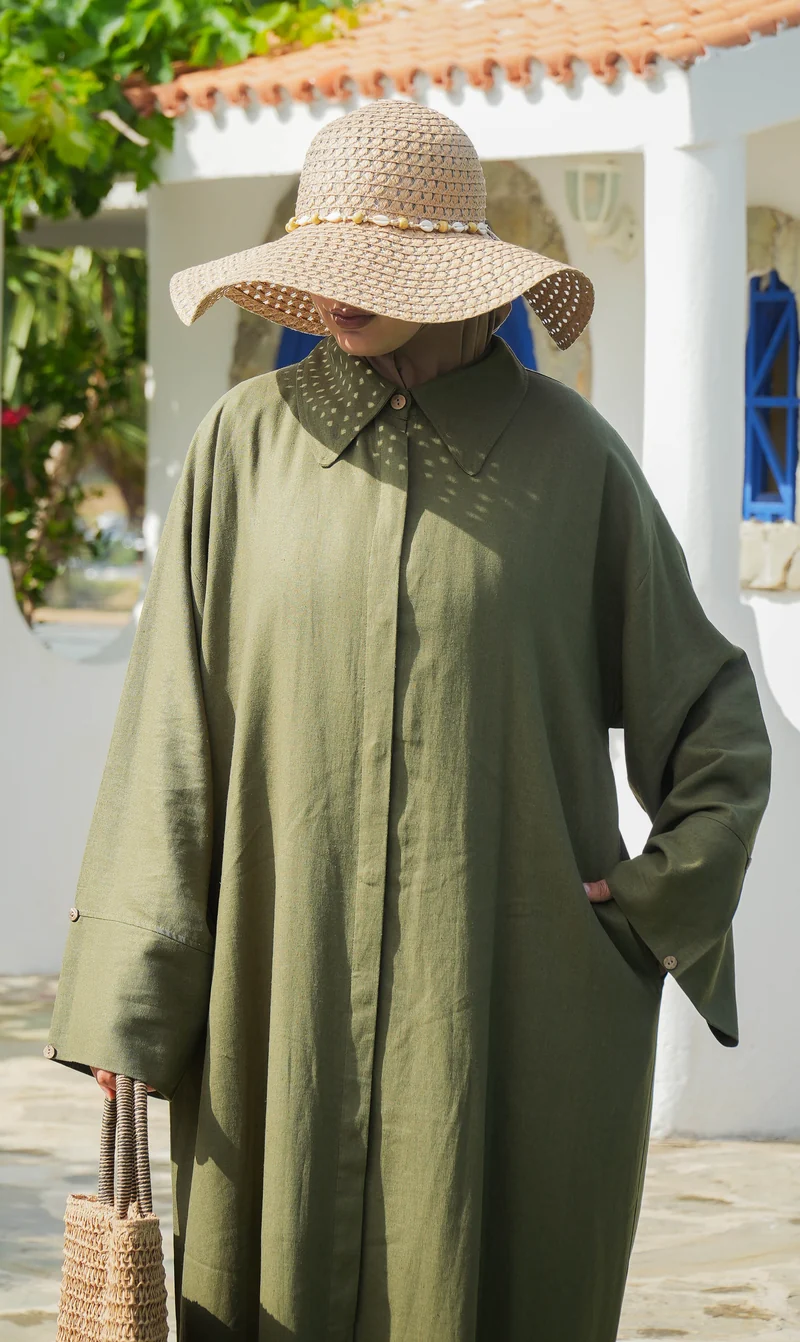 Elisa Leinenblusenkleid HERB