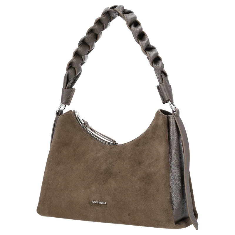 Coccinelle Boheme Suede Bimaterial - Bolso de hombro 30 cm (fango/fango)