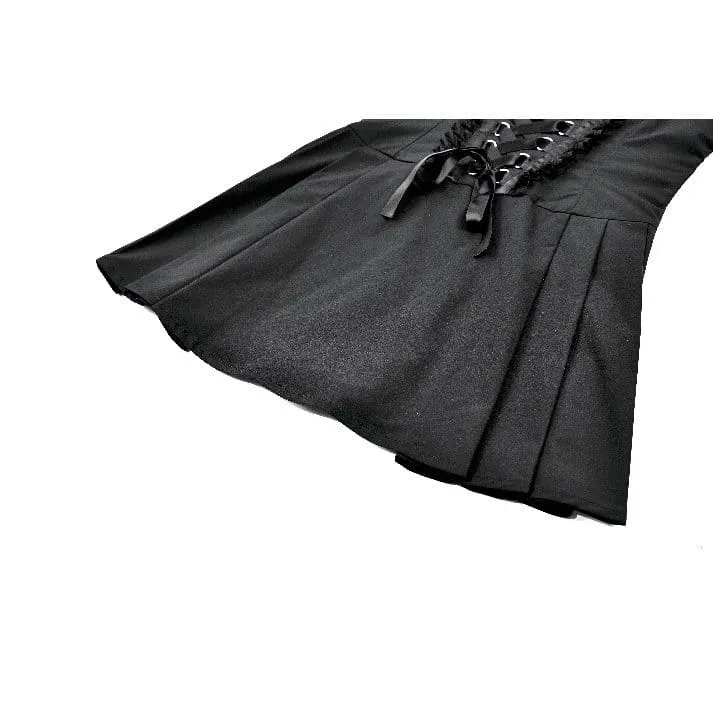 Gothic-Schnürkleid mit Schnallenriemen für Damen, Abschlusskleid