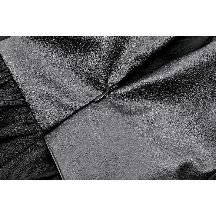 Gothic-Kleid für Damen mit Fledermausflügel-Schnitt, Schnürung und mehrlagigem Mesh-Saum, Abschlusskleid