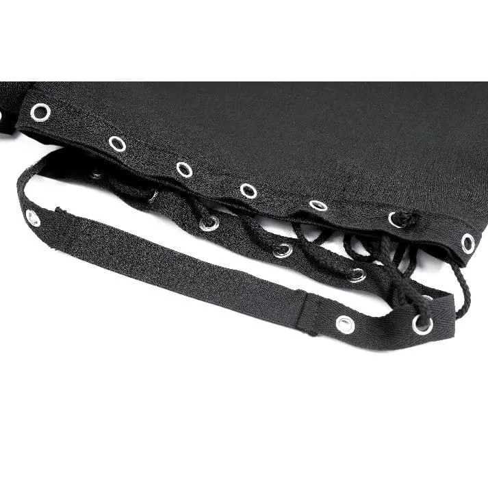 Punk-Shorts für Damen mit Ösen, Schnürung und Cut-outs