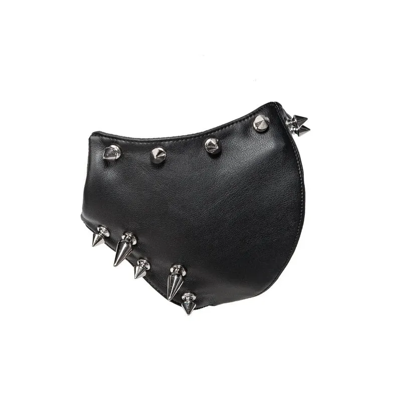 Damen-Maske aus Kunstleder mit Punk-Nieten