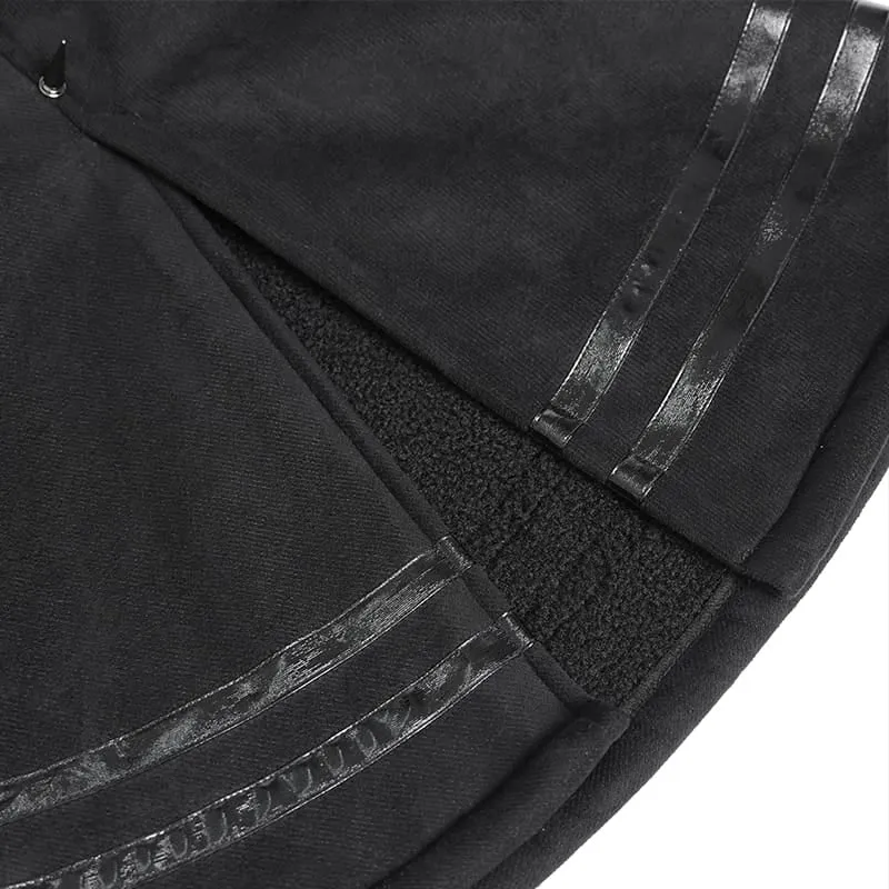 Gothic-Umhang für Damen mit Stehkragen, Stacheln und asymmetrischer, schräger Knopfleiste