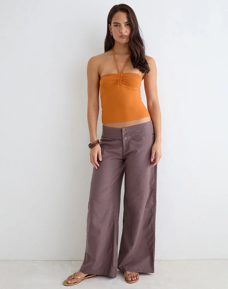 Hose „Sadasi“ aus Leinen in Deep Taupe