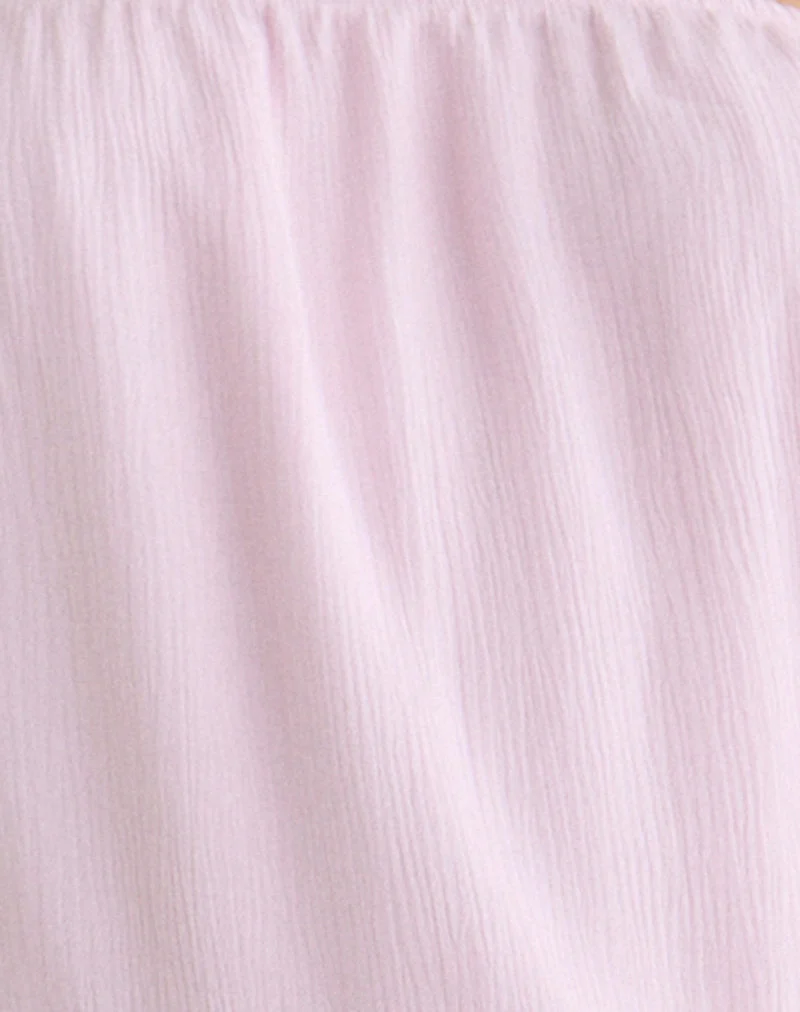 Moka-Minikleid in Hellrosa mit Crinkle-Optik