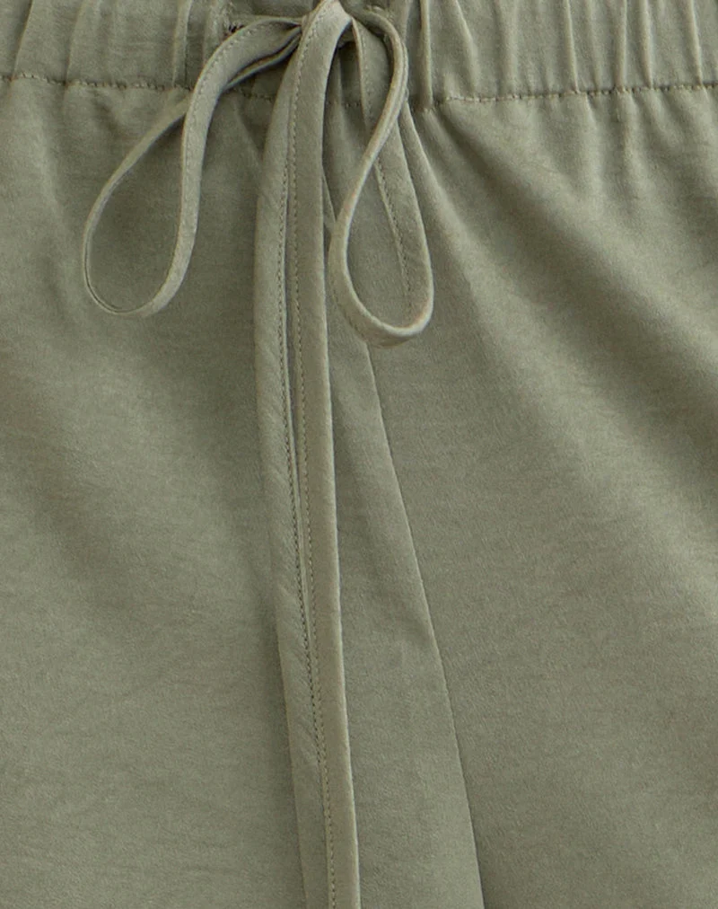 Brizid Ballonhose aus Crinkle-Satin in Khaki