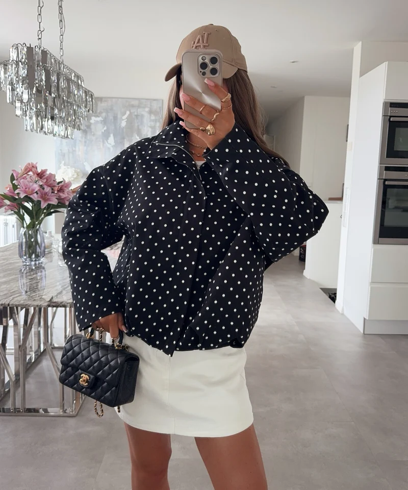 Polka Dots Jacke Pia Schwarz