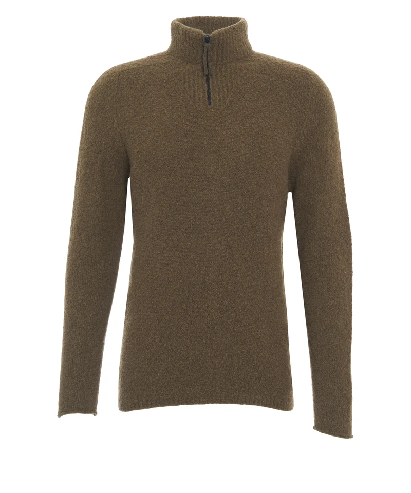 Maglione in maglia con zip sul collo
