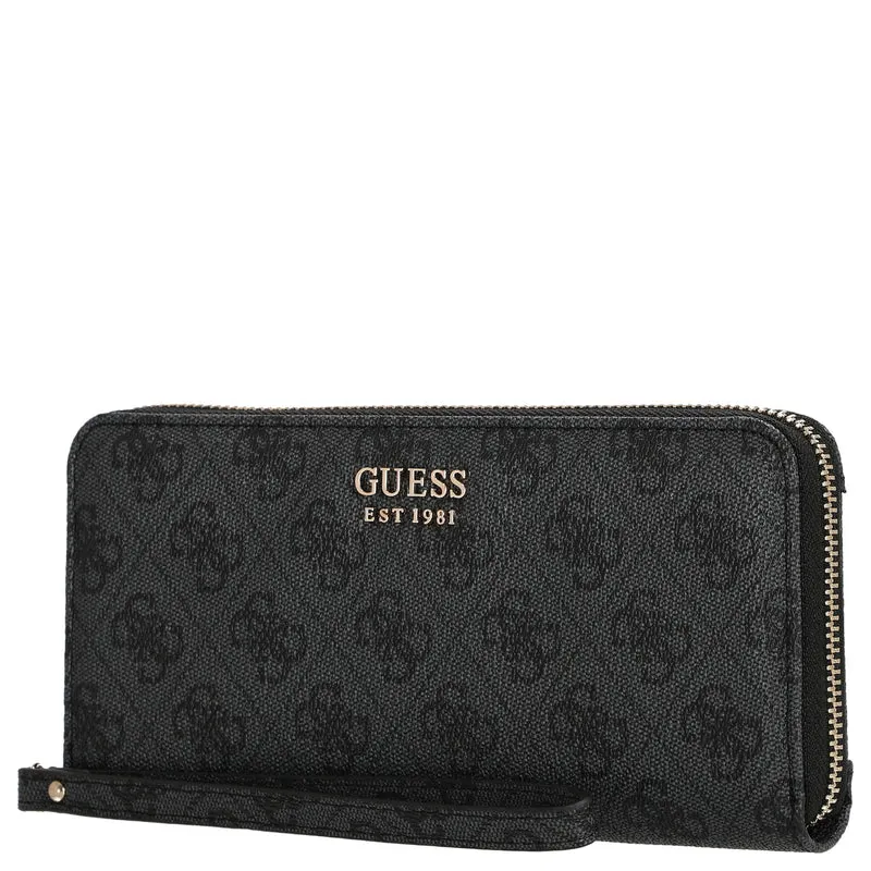 Guess Brenton SLG Large Zip Around - Cartera 12cc 21 cm (coal logo)
