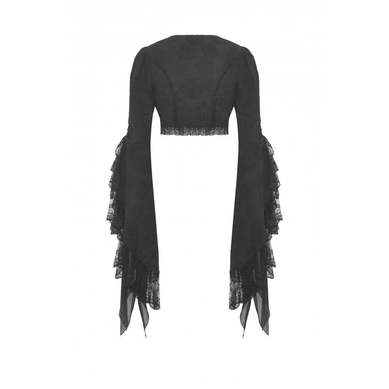 Gothic-Cape mit ausgestellten Ärmeln und Spitzenspleißen für Damen