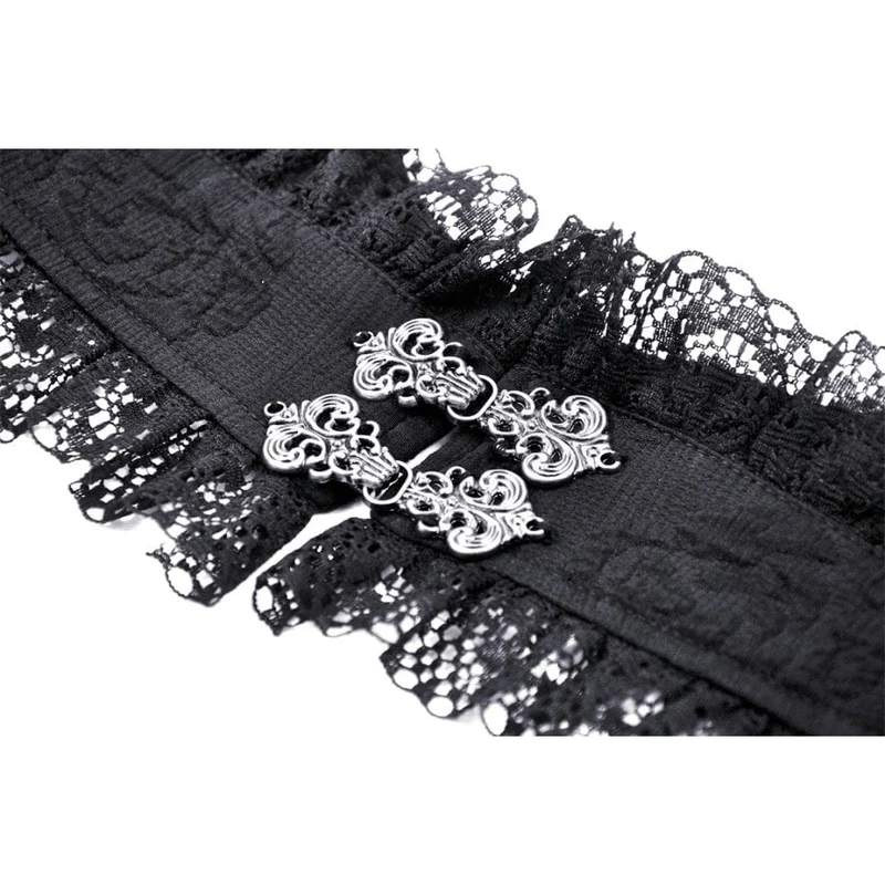 Gothic-Cape mit ausgestellten Ärmeln und Spitzenspleißen für Damen