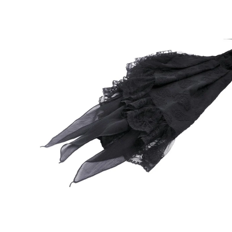 Gothic-Cape mit ausgestellten Ärmeln und Spitzenspleißen für Damen
