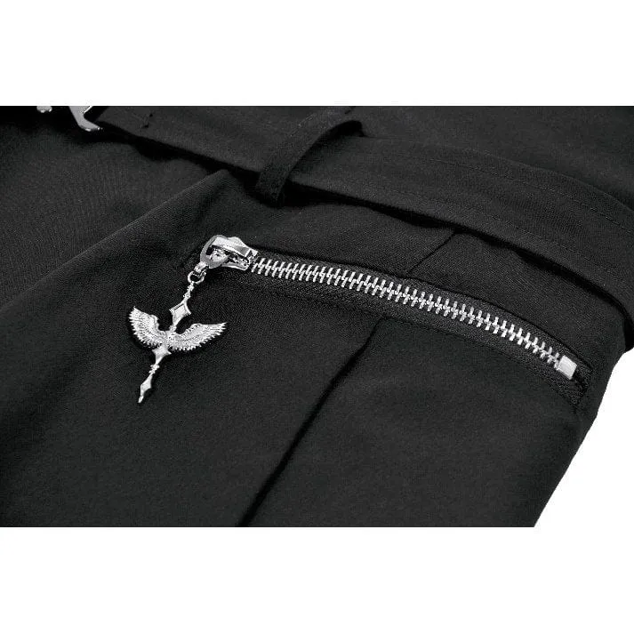 Asymmetrisches Plisseekleid mit Punk-Nieten für Damen