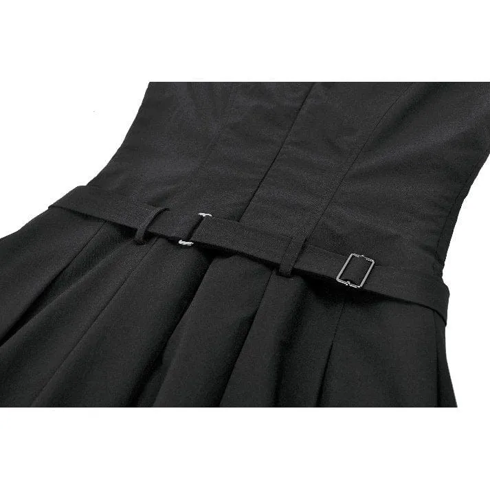 Asymmetrisches Plisseekleid mit Punk-Nieten für Damen