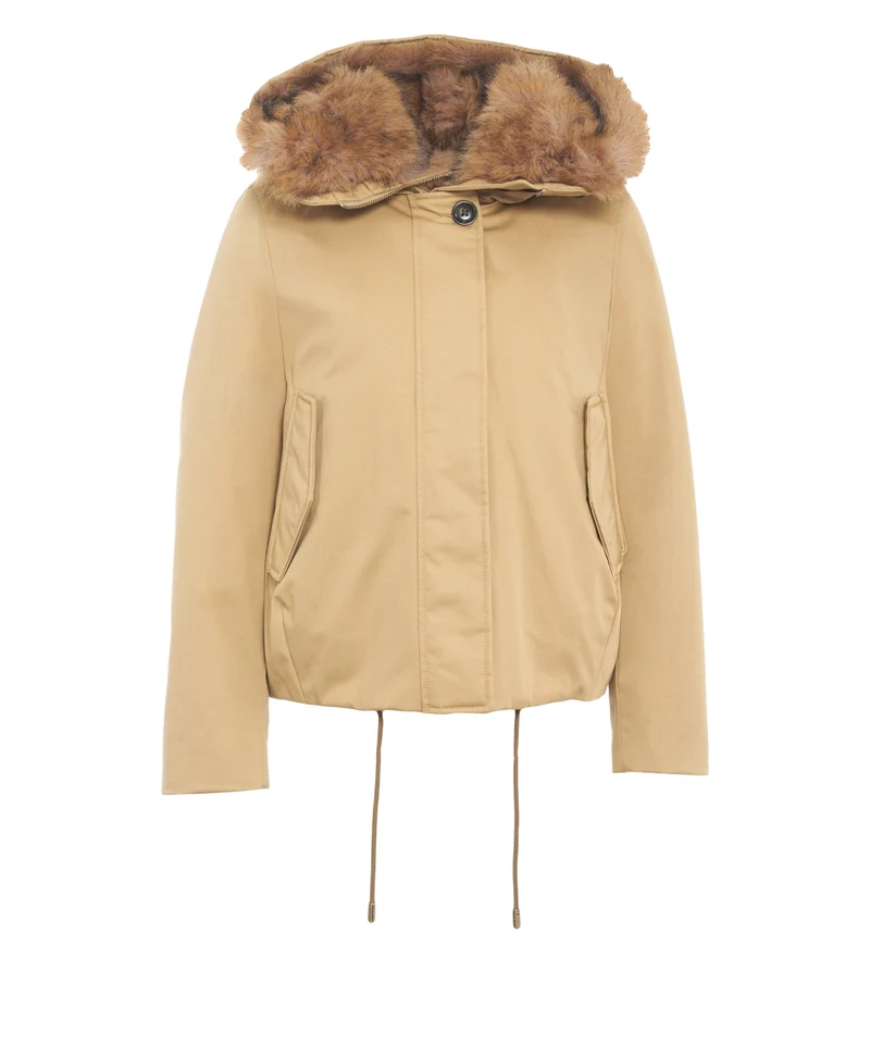 Parka con bordo in pelliccia staccabile