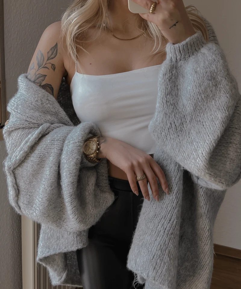 Cardigan Ray Hellgrau