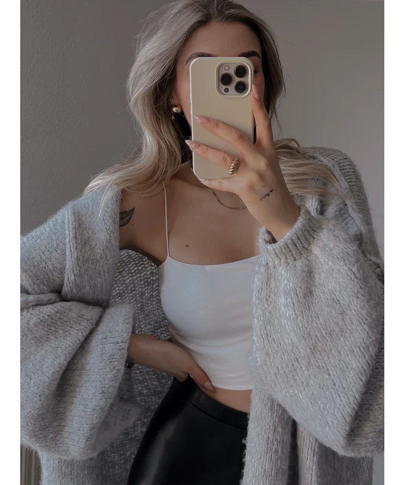 Cardigan Ray Hellgrau