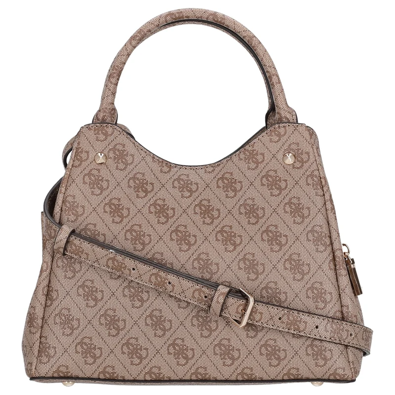 Guess Lorella Logo SM Tote - Bolso de mano 26 cm (latte logo)