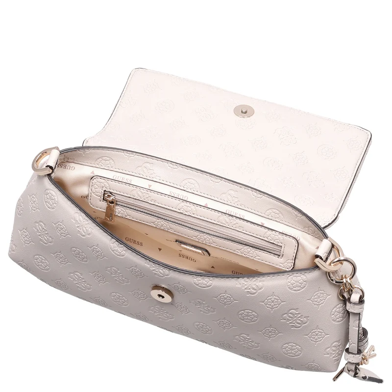 Guess Carmella Crossbody Flap - Bolso bandolera 30 cm (bone logo)