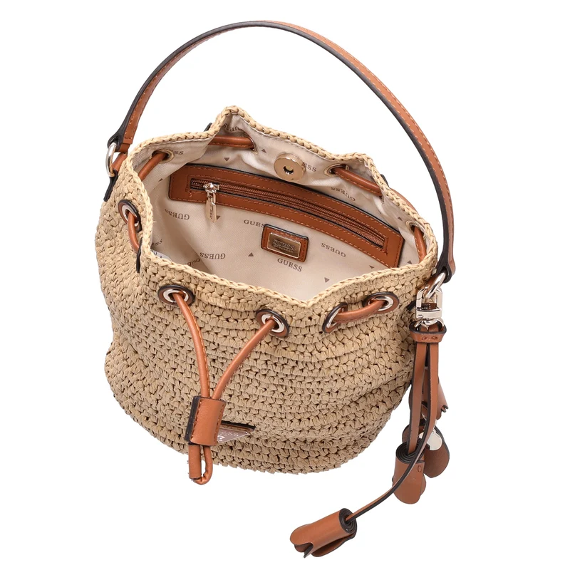 Guess Ofelia Bucket - Bolso saco 22 cm (natural/cognac)