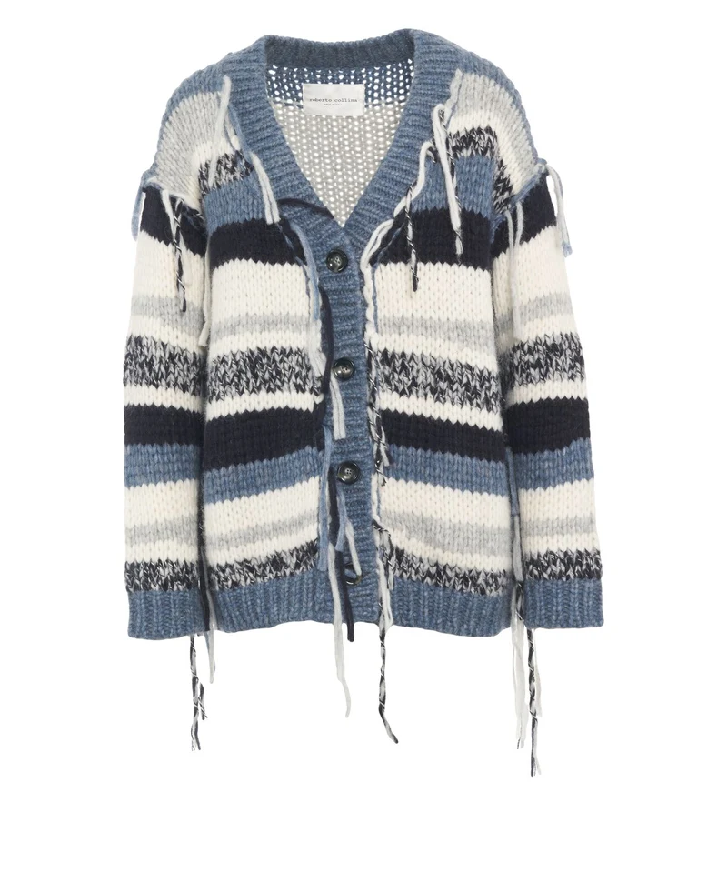 Cardigan con dettagli di frange