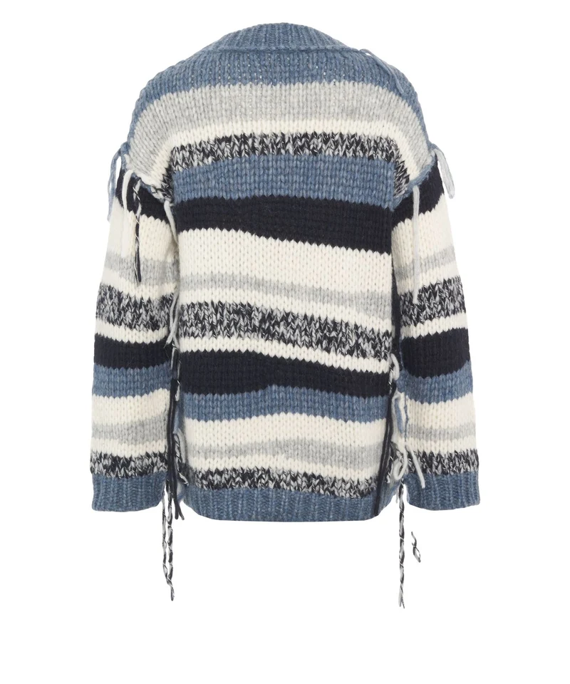 Cardigan con dettagli di frange