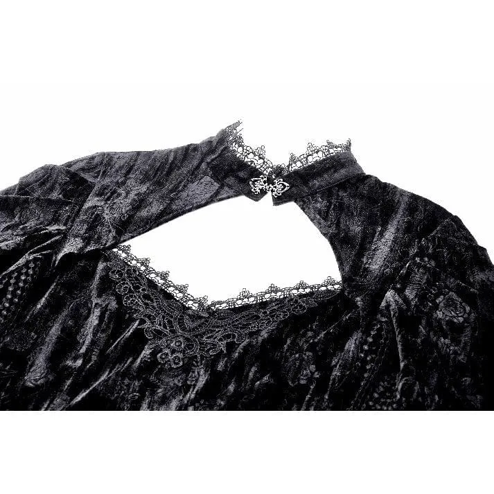 Gothic-Langarmshirt mit Cut-out-Spitze für Damen