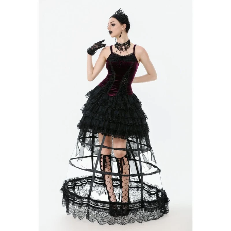 Gothic Velet Tank Top mit Schnürung für Damen