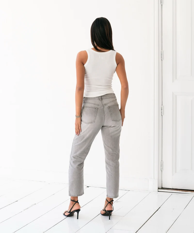 Stretch Mom Jeans Zula Grau