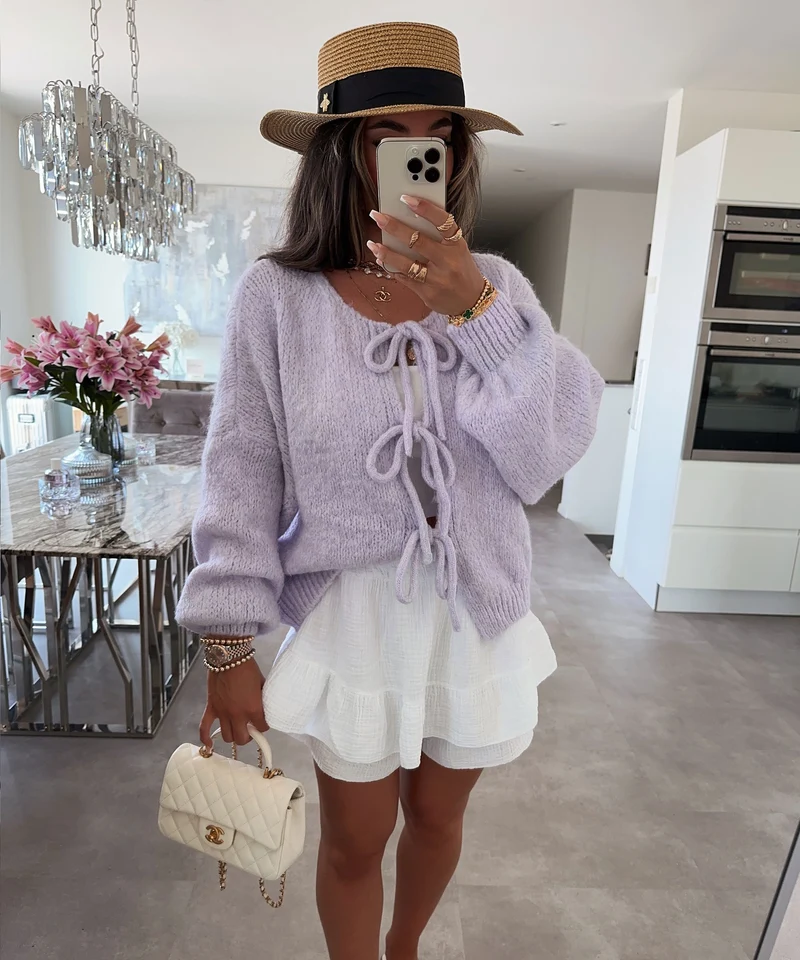 Cardigan Schleife Fia Lila