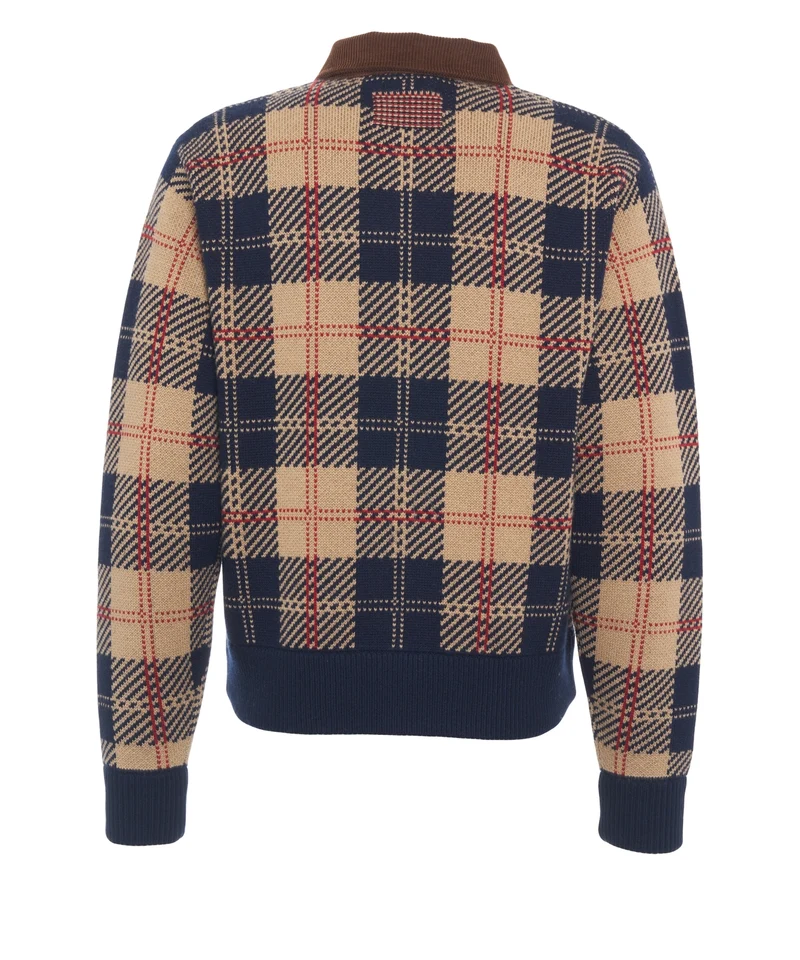 Cardigan con colletto in velluto a coste