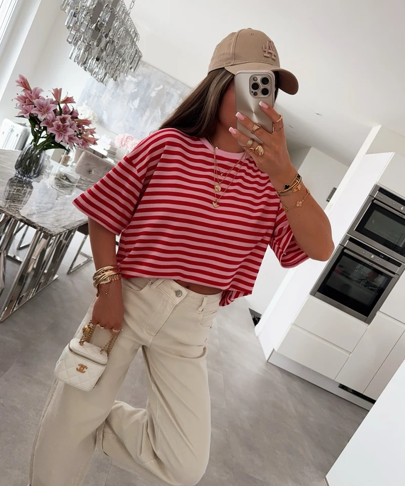 T-Shirt Conny Streifen Rot