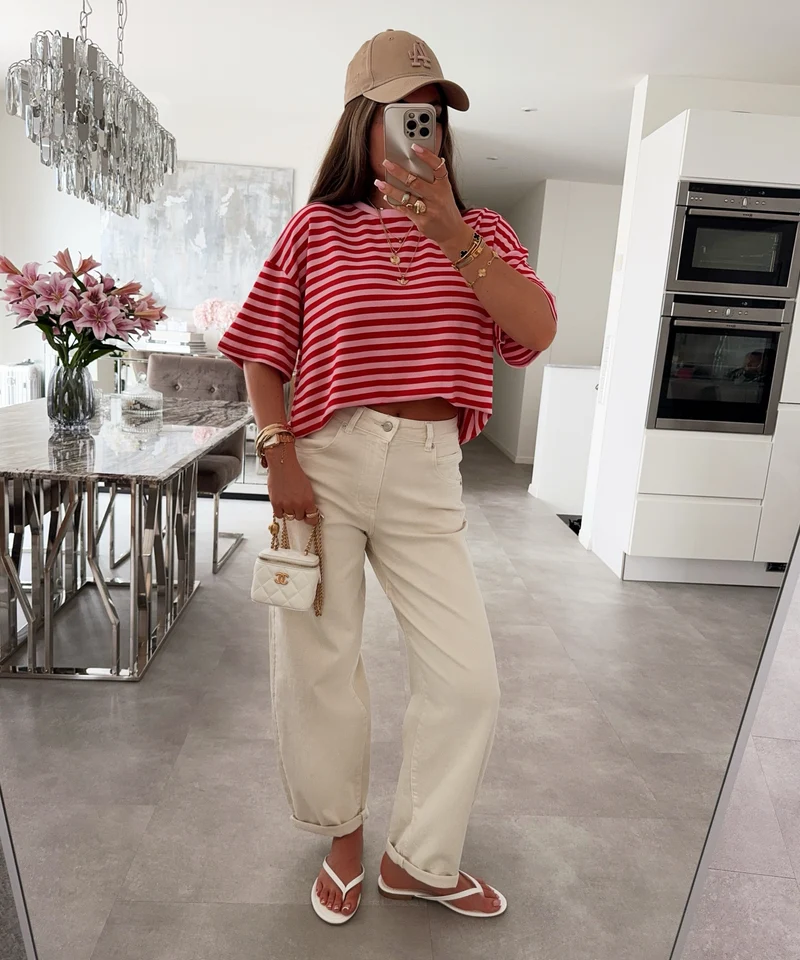 T-Shirt Conny Streifen Rot