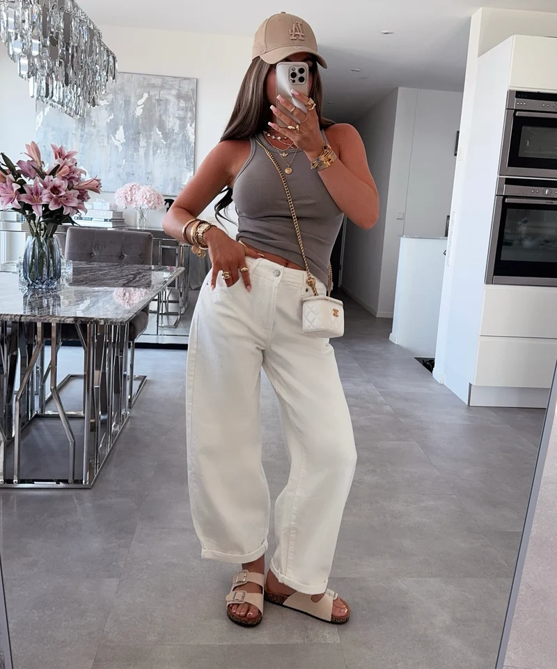 Stretch Balloon Jeans Aleno Weiß