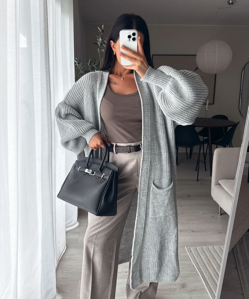 Cardigan Leilani lang Grau
