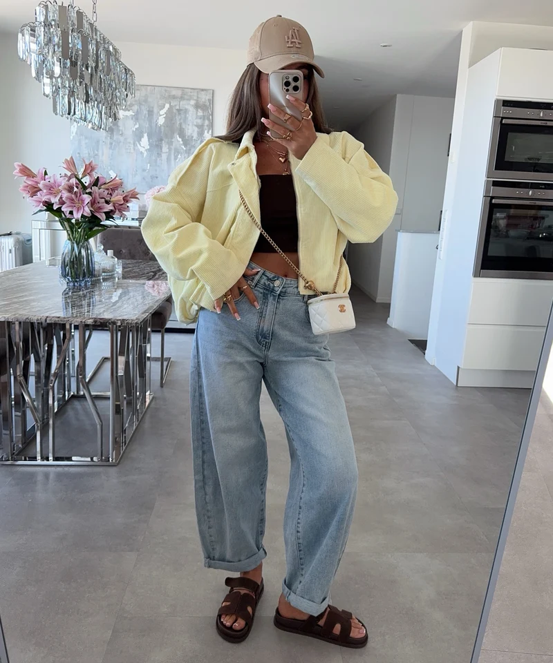 Cord Jacke Amber Gelb