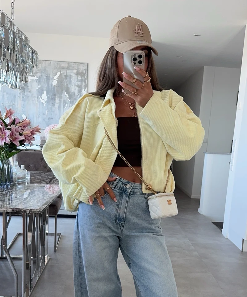 Cord Jacke Amber Gelb
