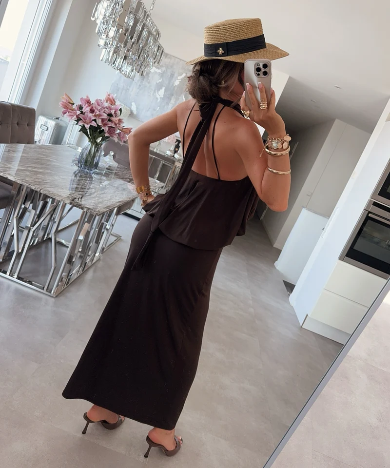 Maxi Kleid Ilenia Dunkelbraun