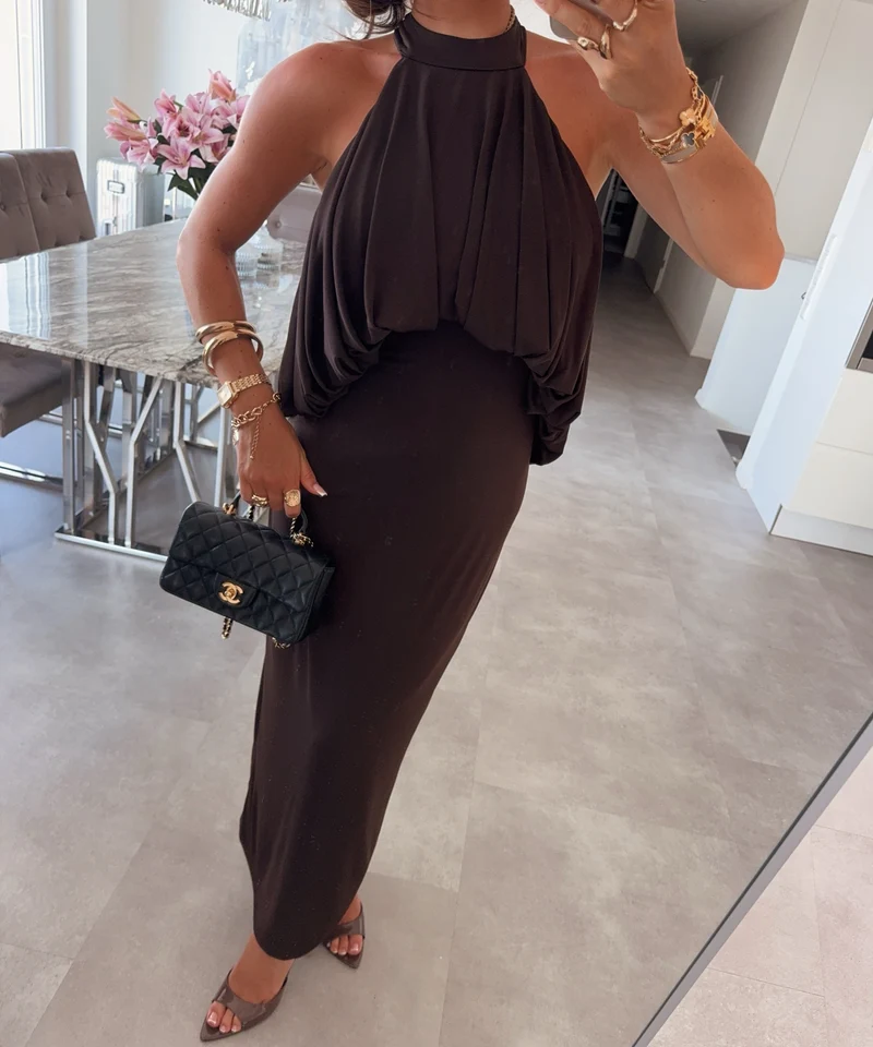 Maxi Kleid Ilenia Dunkelbraun