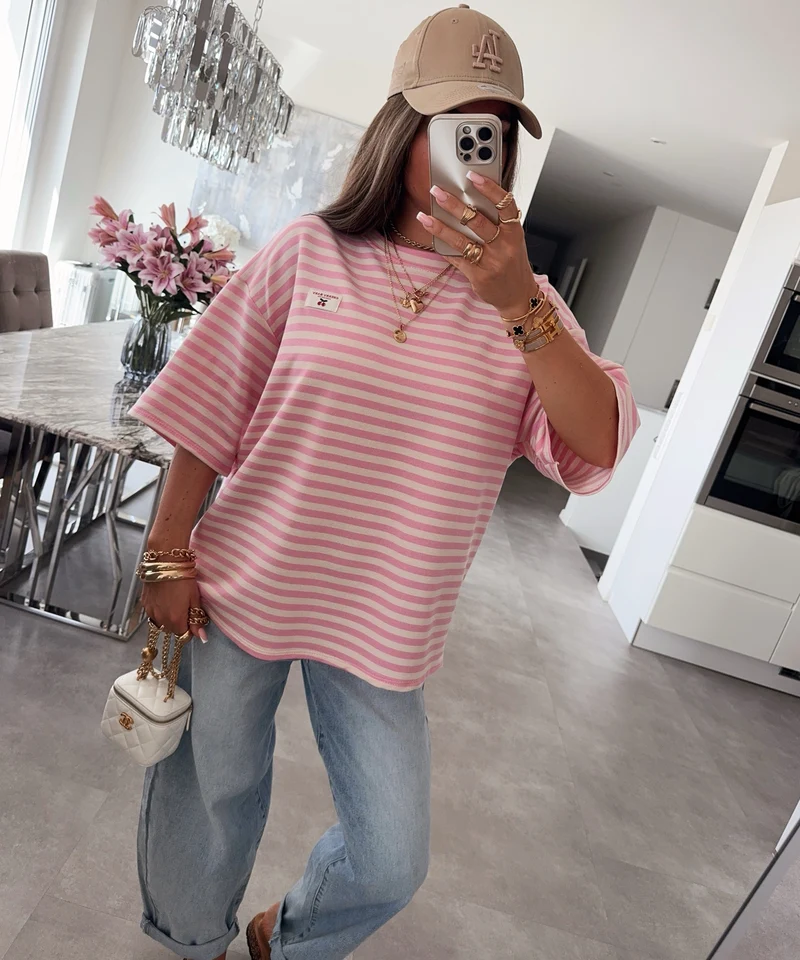 T-Shirt Cleo Streifen Rosa