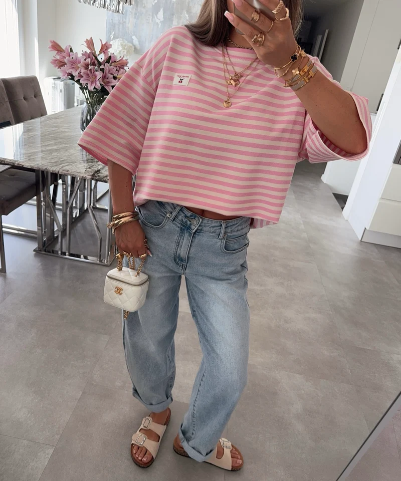 T-Shirt Cleo Streifen Rosa