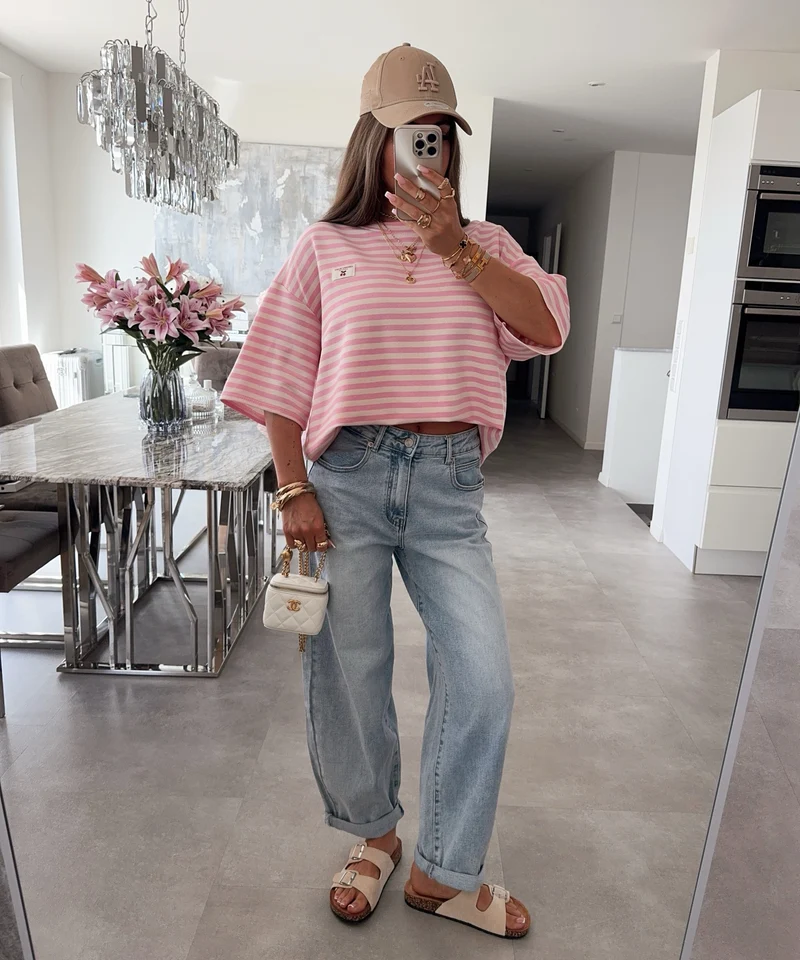 T-Shirt Cleo Streifen Rosa