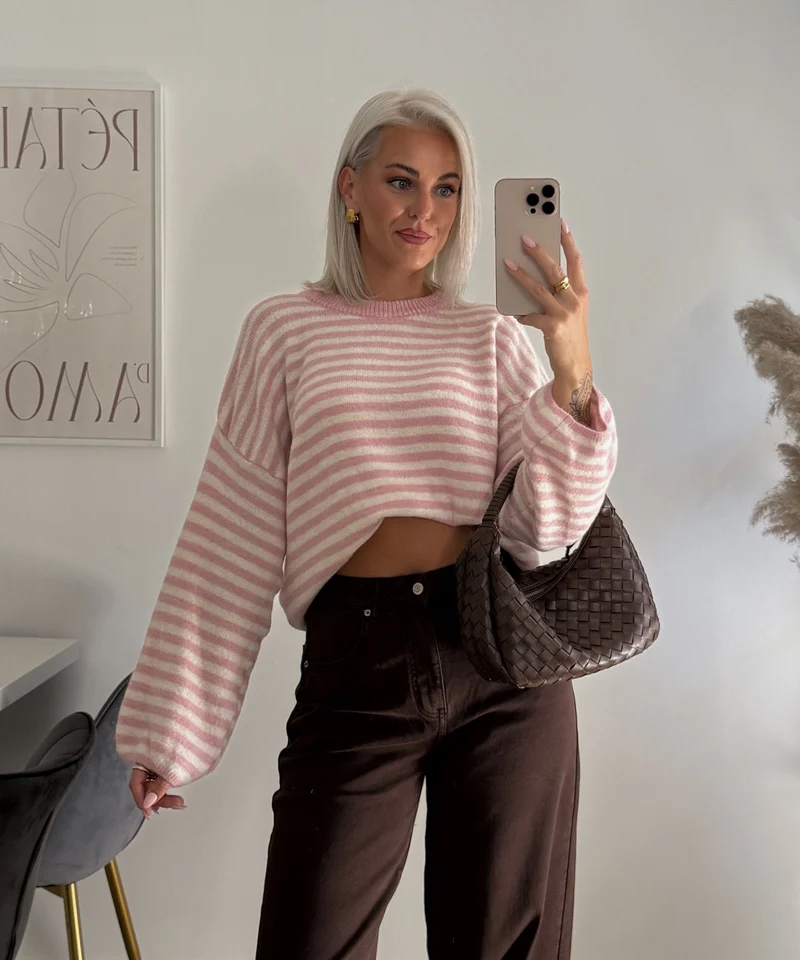 Pullover Streifen Vrona Rosa