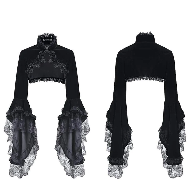 Damen Rosette Velour Goth Cape