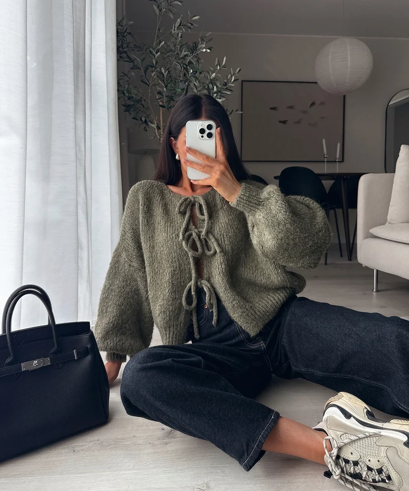 Cardigan Schleife Fia Khaki
