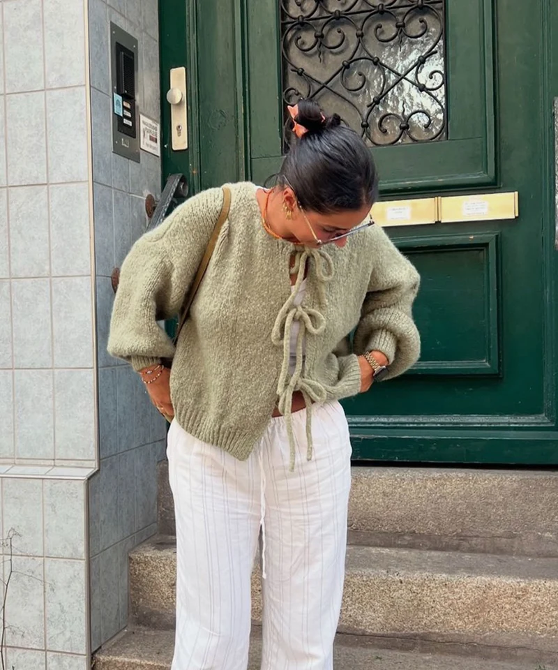 Cardigan Schleife Fia Khaki